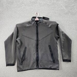 Nike Women Jacket L Gray Geometric Tech‎ Pack Therma-Fit ADV Activewear Quilted